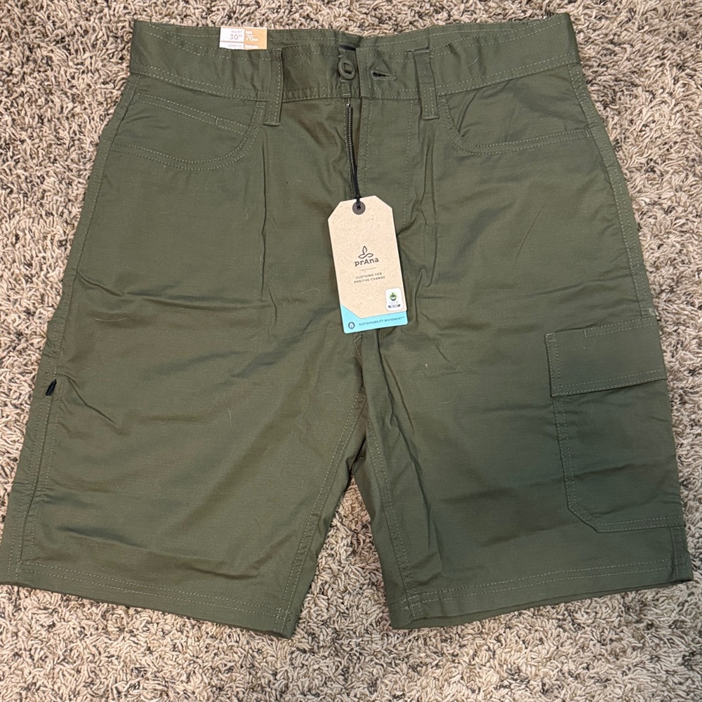 Prana Olive Cargo Shorts for Men